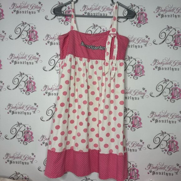 Vanessa dress secret garden polka dot dotted pink white sparkly silver writing - Picture 5 of 12